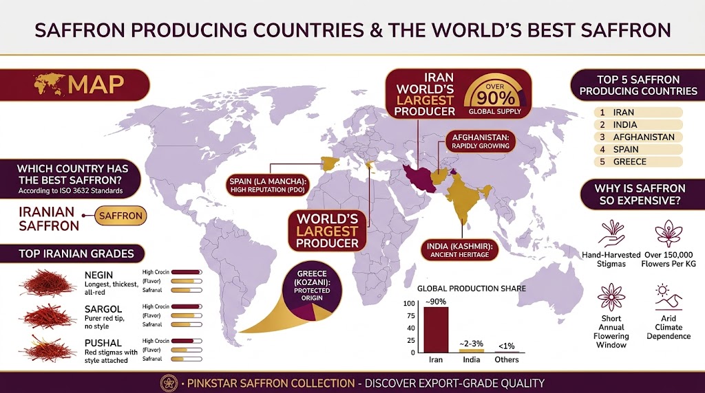 Saffron Growing Countries: Where Is the World's Best Saffron Really Grown?